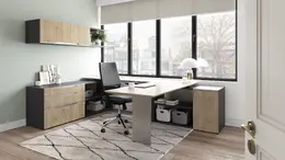 U Shaped Desk with Storage - Nex