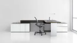 L Shaped Desk with Drawers - Nex