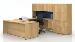 U Shaped Desk with Storage - Concept 400E