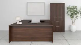 U Shaped Desk with Storage - Concept 400E