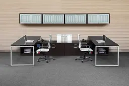 2 Person L Shaped Office Desk with Storage - Elements