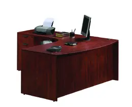 Bow Front L Shaped Desk - PL Laminate