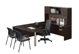 U Shaped Peninsula Desk with Hutch - PL Laminate