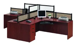 L Shaped Two Person Desk - PL Laminate