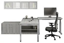 Sit Stand Desk with Hutch and Storage - Elements