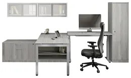 Sit Stand Desk with Hutch and Storage - Elements