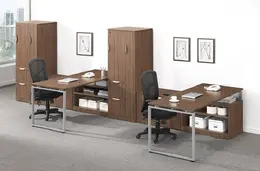 Two Person Computer Desk with Storage - Elements