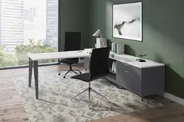 T Shaped Desk for Two with Storage - Elements