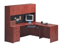 L Shaped Desk with Hutch - PL Laminate