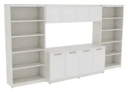 Storage Credenza with Bookcases and Hutch - Potenza