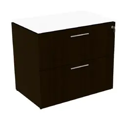 2 Drawer Lateral File Cabinet with Glass Top - Potenza