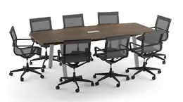 Boat Shape Conference Table and Chairs Set - Elements