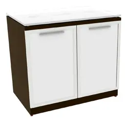 Storage Cabinet with Glass Doors and Top - Potenza