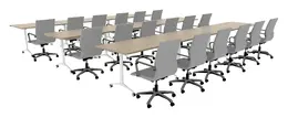 Three Rows of Flip Top Training Tables - Attivo