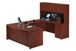 U Shaped Desk with Hutch - PL Laminate