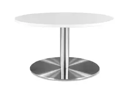 Round Coffee Table with Brushed Metal Base - PL Laminate