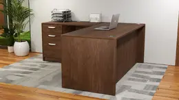 L Shaped Desk with Drawers - HL