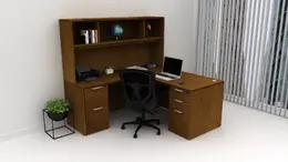 L Shaped Desk with Hutch - HL