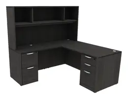 L Shaped Desk with Hutch - HL