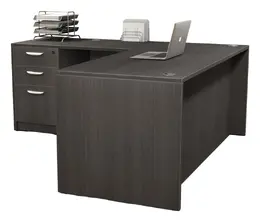 L Shaped Desk with Drawers - HL