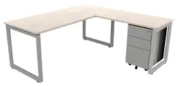 Modern L Shaped Desk with Drawers - Veloce