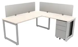 L Shaped Desk with Privacy Panels - Veloce