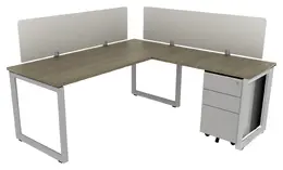 L Shaped Desk with Privacy Panels - Veloce