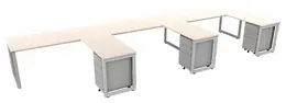 3 Person Desk with Drawers - Veloce