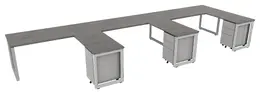 3 Person Desk with Drawers - Veloce