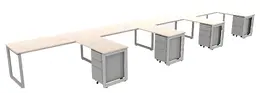 4 Person Desk with Drawers - Veloce