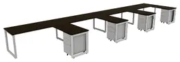 4 Person Desk with Drawers - Veloce