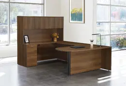 U Shaped Peninsula Desk with Hutch - Napa