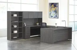 U Shaped Desk with Storage - Napa