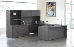 Bow Front U Shaped Desk with Storage - Napa