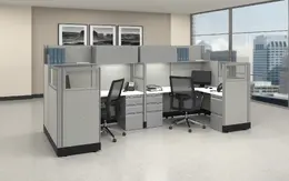 2 Person Cubicle with Storage and Power - Systems