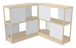 Wood Shelving Unit with Acoustic Panels - 93" x 50" - Control