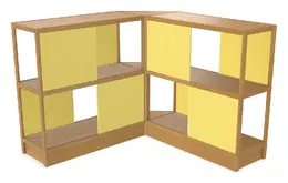 Wood Shelving Unit with Acoustic Panels - 93" x 50" - Control