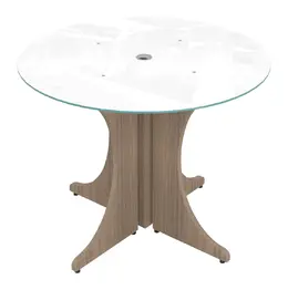 Small Round Table with Glass Top - Potenza