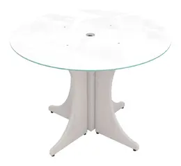 Round Conference Table with Glass Top - Potenza