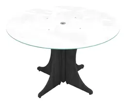 Large Round Table with Glass Top - Potenza