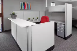 Cubicle Reception Desk with Storage - Systems