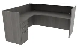 L Shaped Reception Desk with Drawers - Potenza