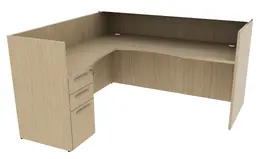 L Shaped Reception Desk with Drawers - Potenza