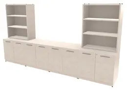 Credenza Wall Unit with Open Shelf Storage - Potenza