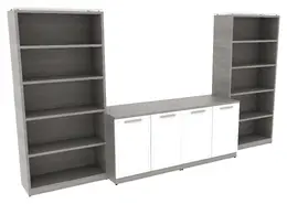 Storage Cabinet Credenza with Bookcases - Potenza