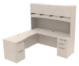 L Shaped Desk with Hutch - Potenza