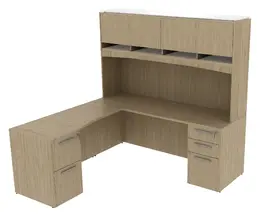 L Shaped Desk with Hutch - Potenza