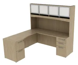 L Shaped Desk with Hutch - Potenza