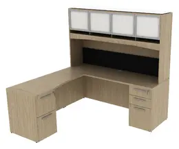 L Shaped Desk with Hutch - Potenza