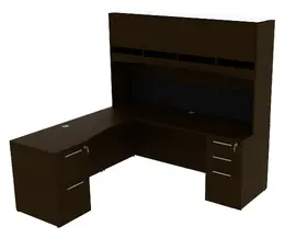 L Shaped Desk with Hutch - Potenza